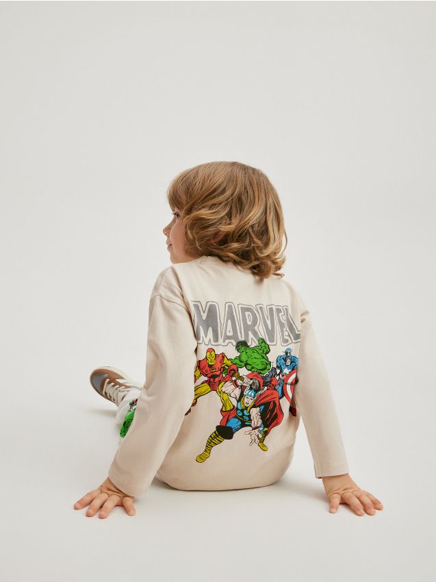 Reserved - tricou marvel cu mânecă lungă - nude