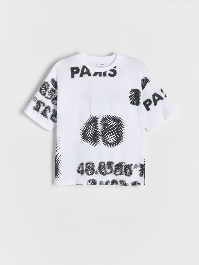 Cotton T-shirt with print - RESERVED