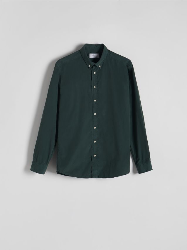 Reserved - men`s shirt - verde-închis