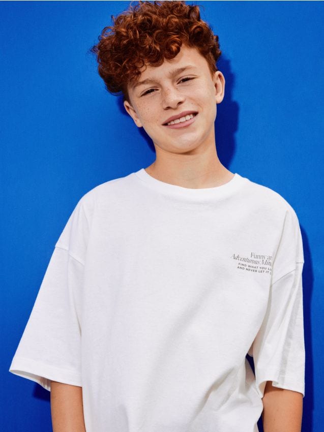 Cotton T-shirt with print - RESERVED