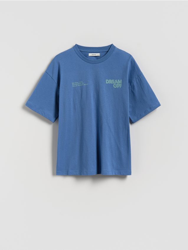 Cotton T-shirt with print - RESERVED