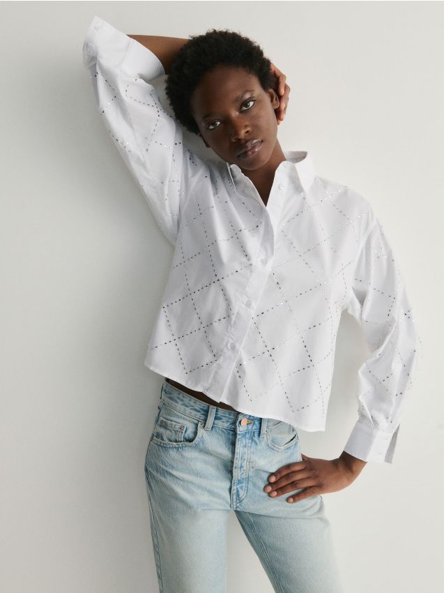 Reserved - ladies` shirt - crem