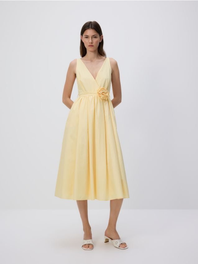Midi dress with decorative belt - RESERVED