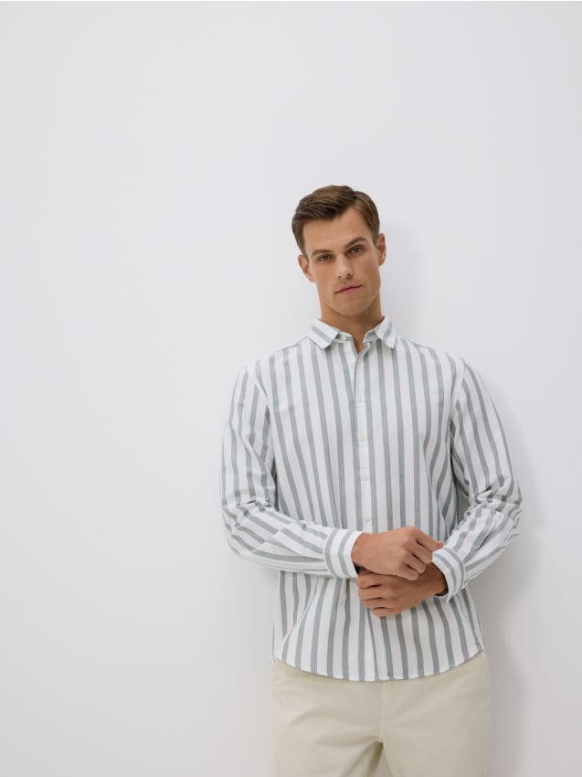 Regular fit stripe shirt - RESERVED