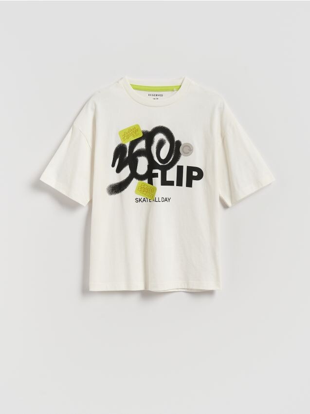 Reserved - Tricou cu imprimeu - crem