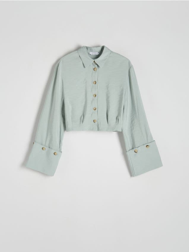 Reserved - ladies` shirt - verde-pal