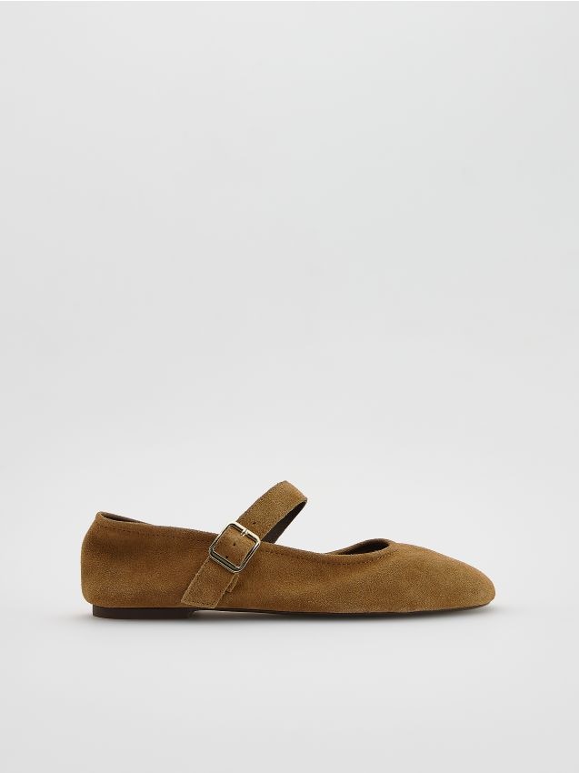 Suede ballerinas with straps - RESERVED