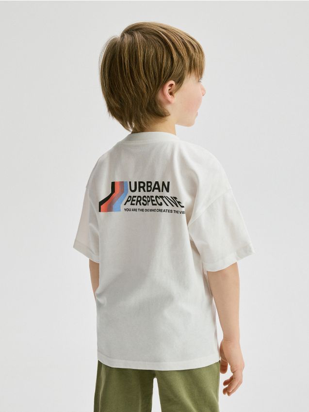 Cotton T-shirt with print - RESERVED