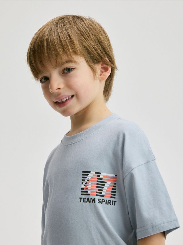 Cotton T-shirt with print - RESERVED