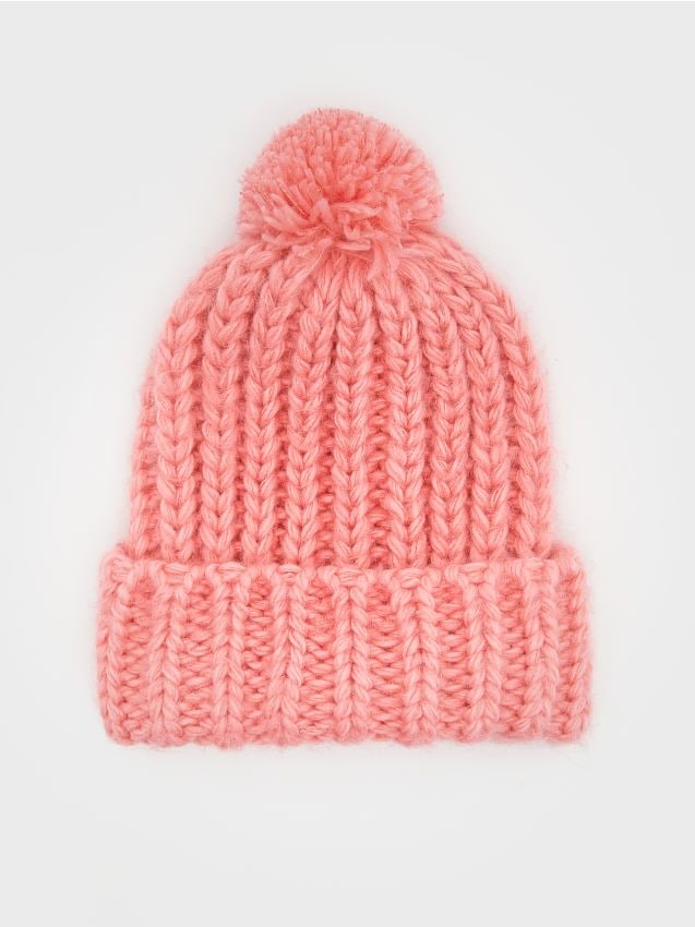 Reserved - Căciulă beanie cu pompon - roz