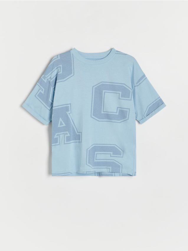 Reserved - tricou oversized - albastru-pal