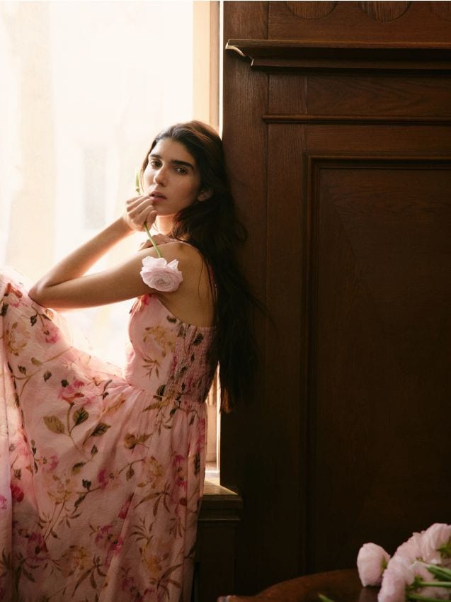 Asymmetric floral dress - RESERVED