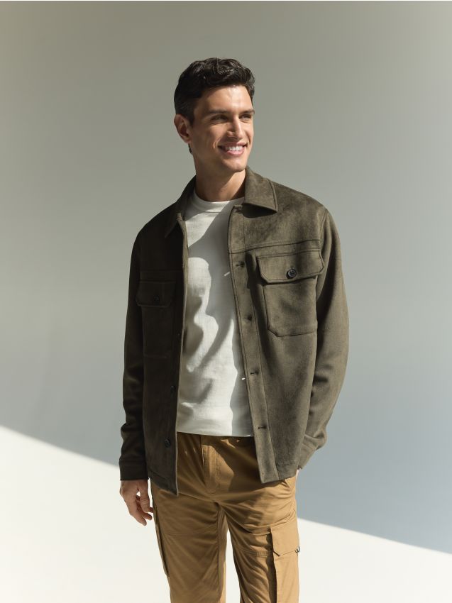 Suede effect shirt - RESERVED