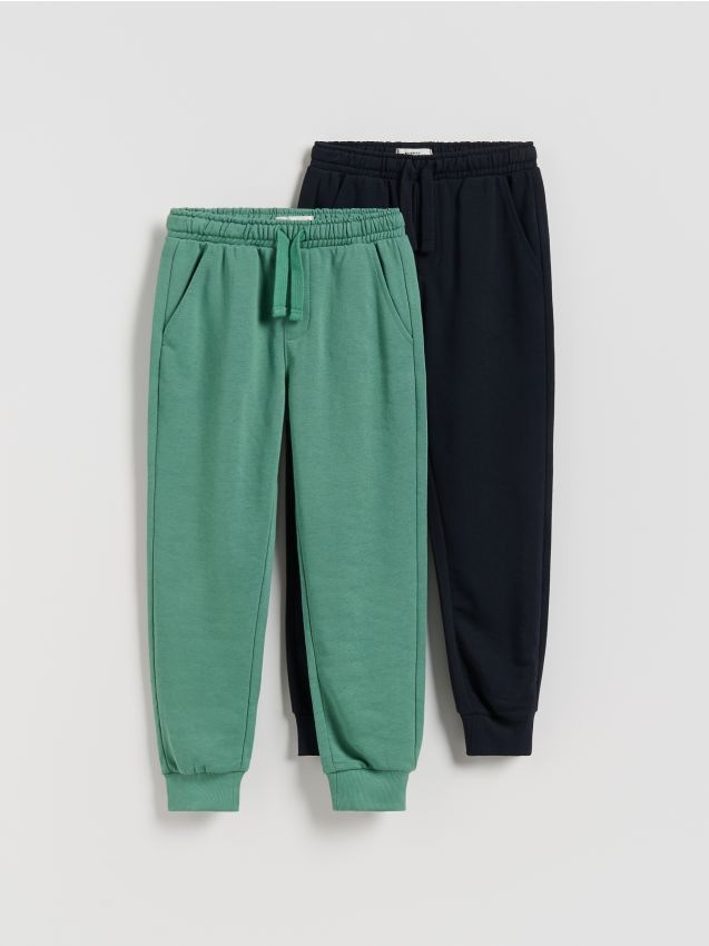 Reserved - Pantaloni jogger de trening pachet de 2 - verde-aprins