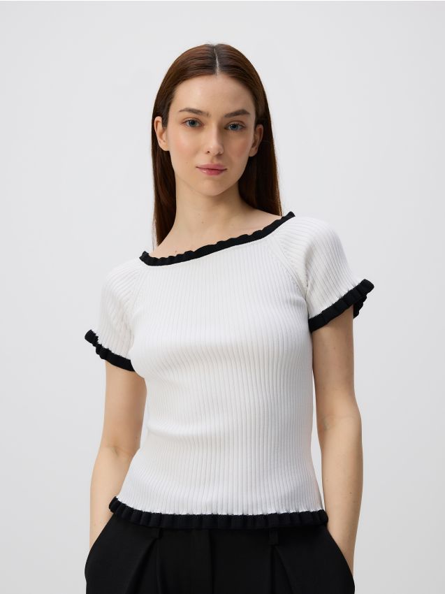 Blouse avec passepoil décoratif - RESERVED