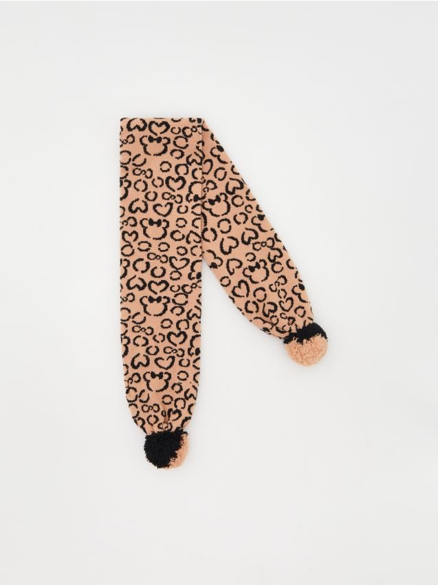 Minnie Mouse scarf with pom poms - RESERVED