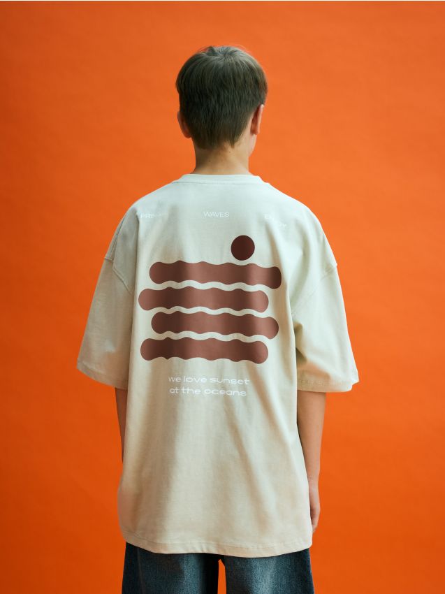 Oversized cotton rich T-shirt - RESERVED