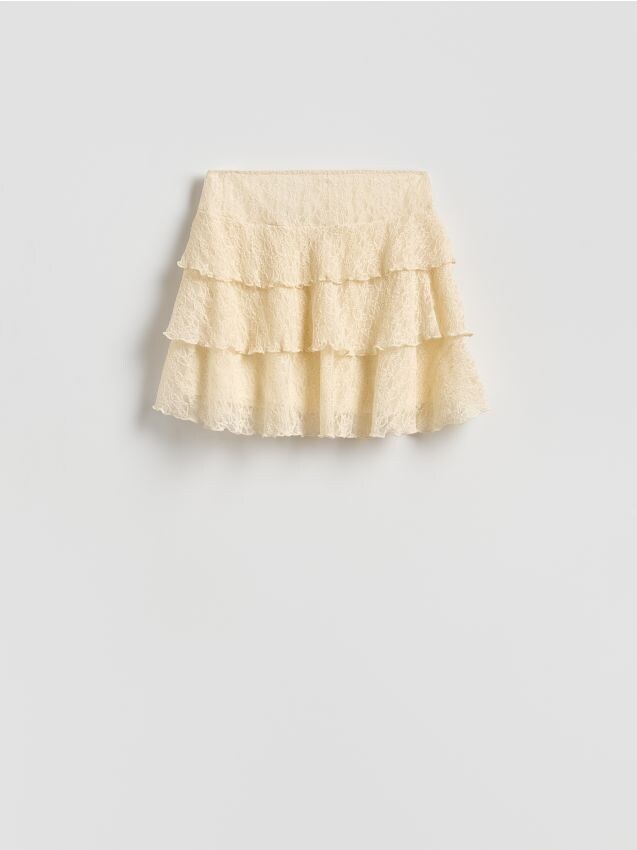 Reserved - LADIES` SKIRT - crem