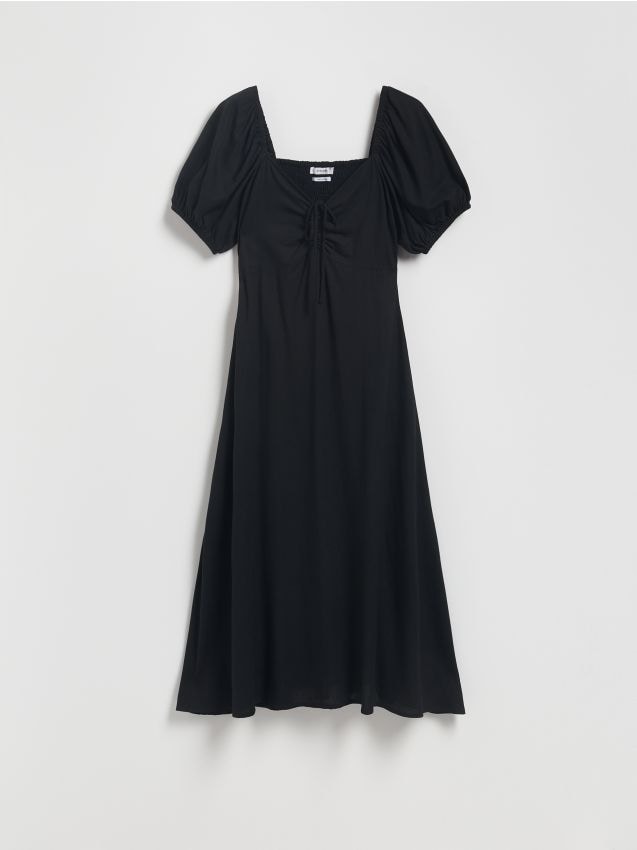 Viscose rich dress with linen blend - RESERVED