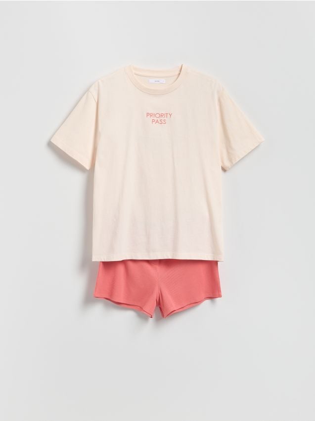 Two piece pyjama set with embroidery - RESERVED