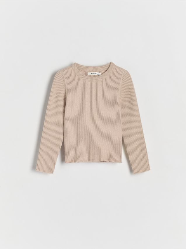 Reserved - Pulover din tricot striat - bej