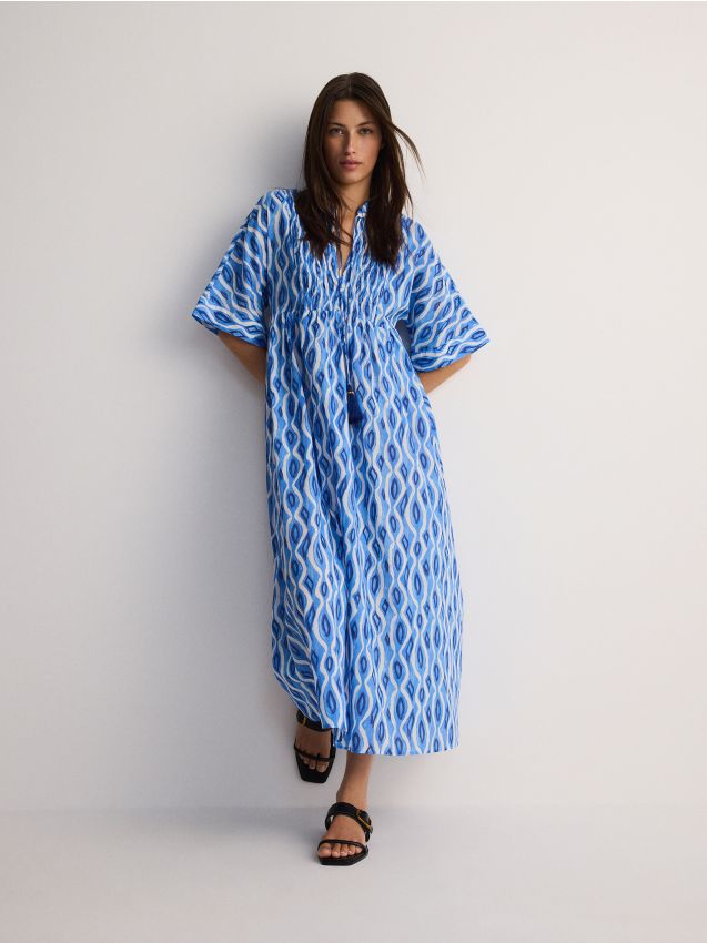 Reserved - rochie oversize din bumbac - albastru
