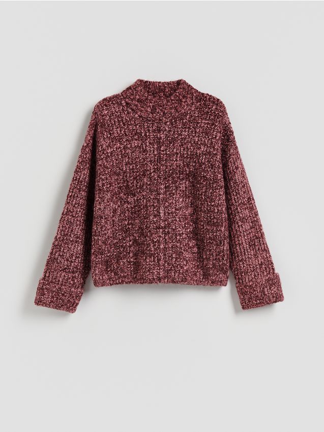 Reserved - Pulover oversize cu model - maro