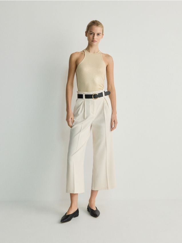 Wide Leg Pants With Pockets Drawstring Push-up Sports Trousers