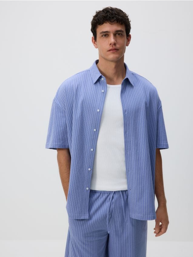 Reserved - Cămașă oversized în dungi - albastru Reserved - Cămașă oversized în dungi - albastru