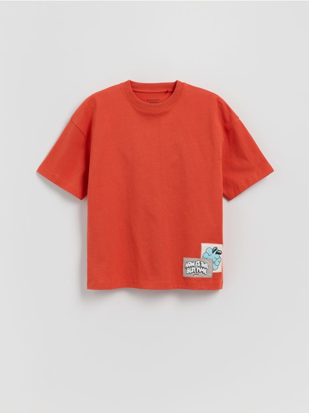 Cotton T-shirt with print - RESERVED