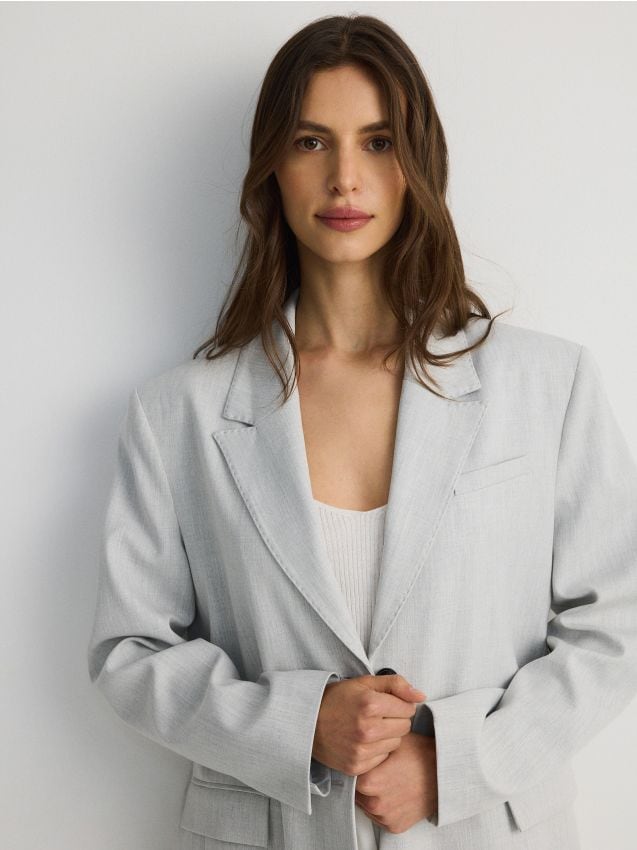 Reserved - ladies` blazer - gri deschis