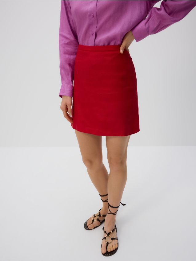Minifalda de lino - RESERVED