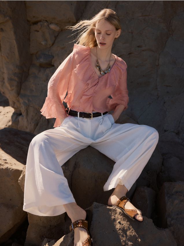 Wide leg trousers - RESERVED