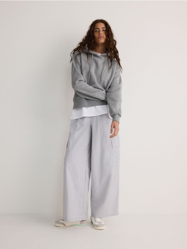 Reserved - pantaloni cu buzunare cargo - gri deschis