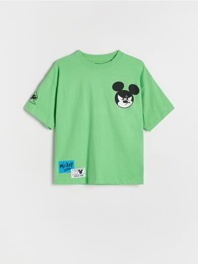 Mickey Mouse-aiheinen puuvillakankainen t-paita