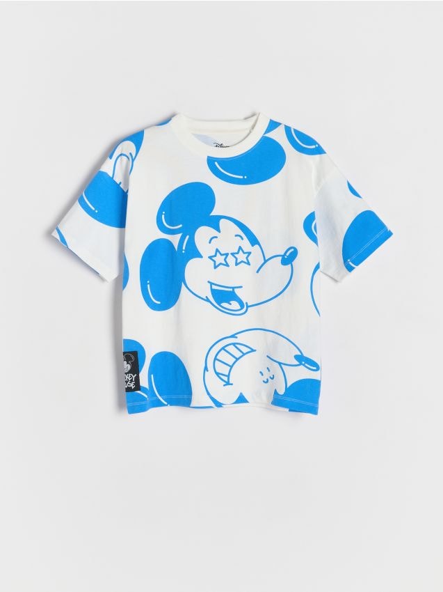 Reserved - Tricou din bumbac Mickey Mouse - crem Reserved - Tricou din bumbac Mickey Mouse - crem