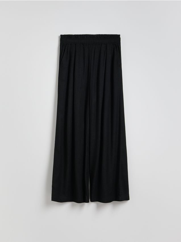 Linen rich wide leg trousers - RESERVED