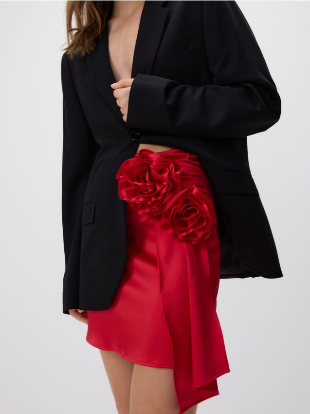 Skirt with sewn-on flowers - RESERVED