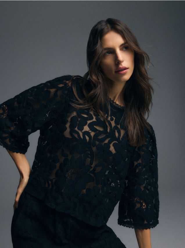 Cotton rich top Color black - RESERVED - 106IC-99X