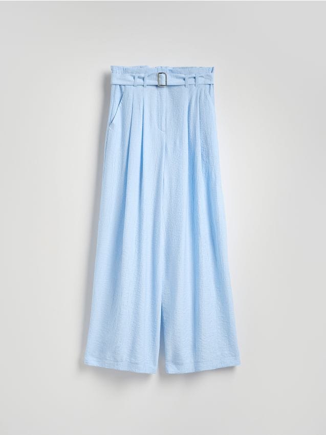 Viscose trousers with belt - RESERVED