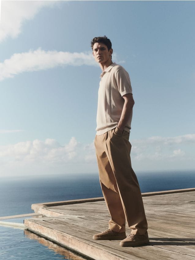 Reserved - Pantaloni chino wide leg - bej Reserved - Pantaloni chino wide leg - bej