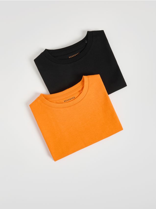 Reserved - Set de 2 tricou din bumbac - portocaliu