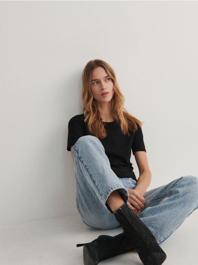 Reserved - tricou slim fit - negru
