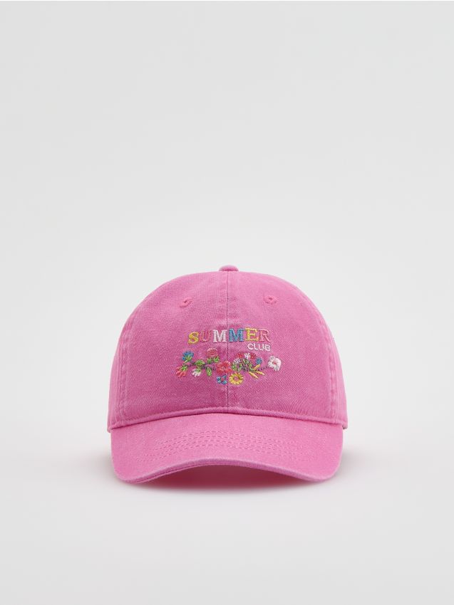 Reserved - Șapcă cu broderie - roz-fuchsia Reserved - Șapcă cu broderie - roz-fuchsia