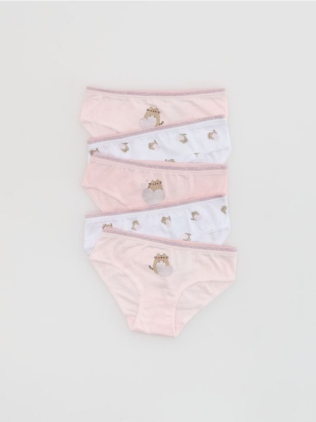 Pakovanje od 5 parova gaćica s visokim udjelom pamuka Pusheen - RESERVED