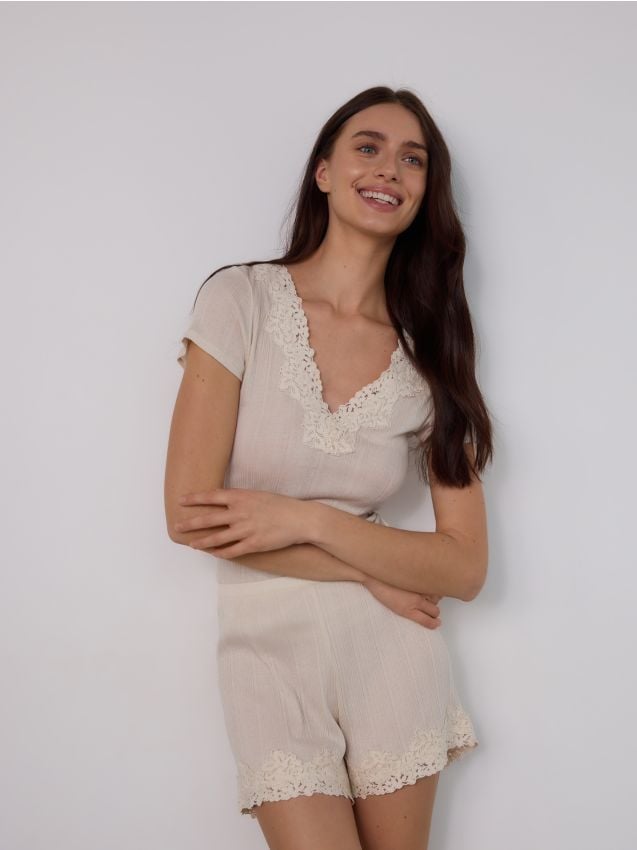 Zweiteiliges Pyjama-Set aus Viskosegemisch - RESERVED