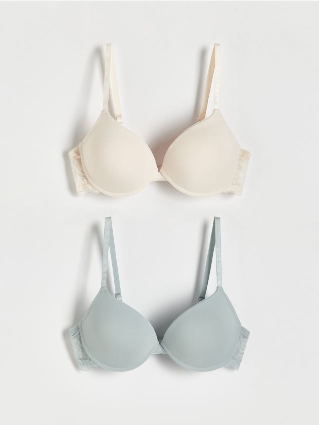 Reserved - sutien push up, 2 pack - albastru-pal