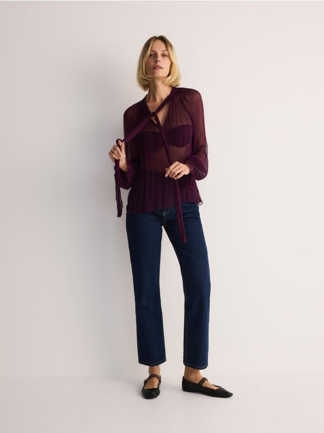 Prozirna bluza na vezanje - RESERVED