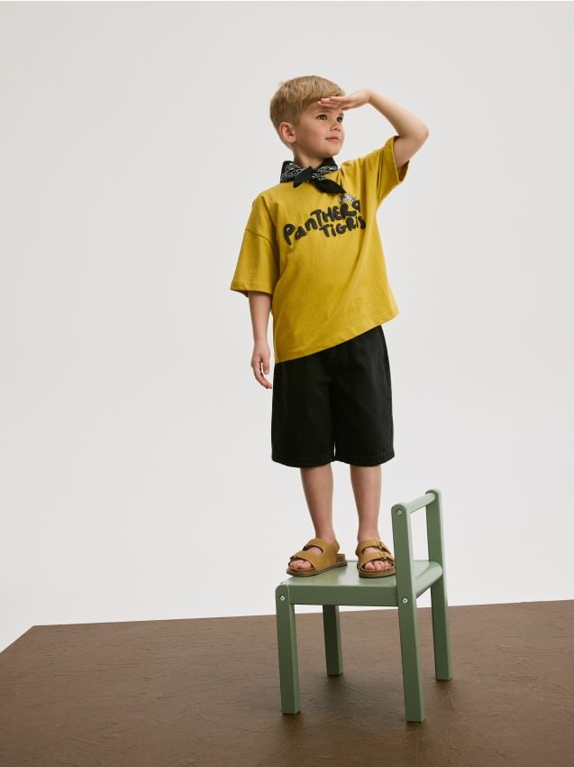 Reserved - BOYS` T-SHIRT - verde-gălbui