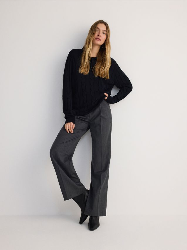 Polo sweater with long sleeves - RESERVED